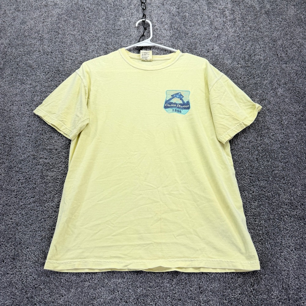 Comfort Colors T Shirt Mens M Yellow Oasis Divers Grand Turk Graphic